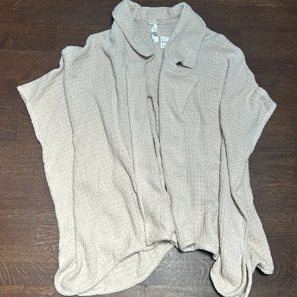 Free People Waffle Knit Poncho - Picture 2 of 4